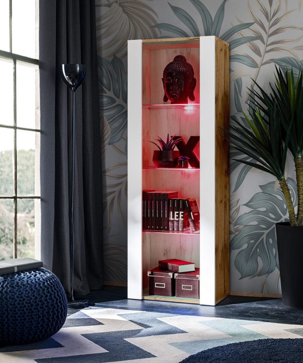 Tivoli Glass‑Shelf Cabinet, White/Wotan RGB LED Lighting - Image 2