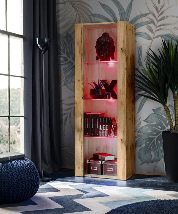 Tivoli Glass‑Shelf Cabinet, Wotan/Wotan RGB LED Lighting - Image 2