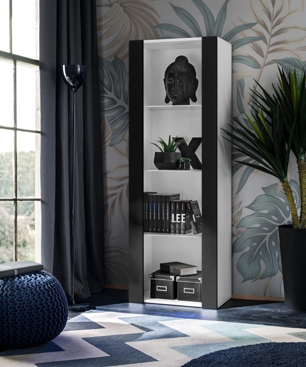Tivoli Glass‑Shelf Cabinet, Black/White - Image 2