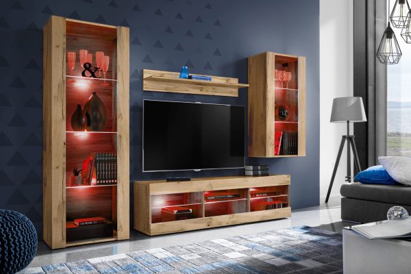 TV Furniture Set Tivoli Medio, Wotan/Wotan RGB LED Lighting - Image 2