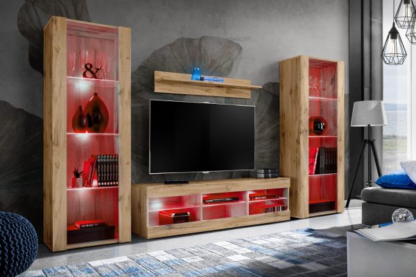 TV furniture set Tivoli Grande, Wotan/Wotan RGB LED lighting - Image 2