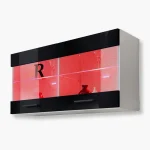 Savona Hanging Shelf Cabinet, Black/White RGB LED Lighting