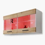 Savona Hanging Shelf Cabinet, Wotan/White RGB LED Lighting