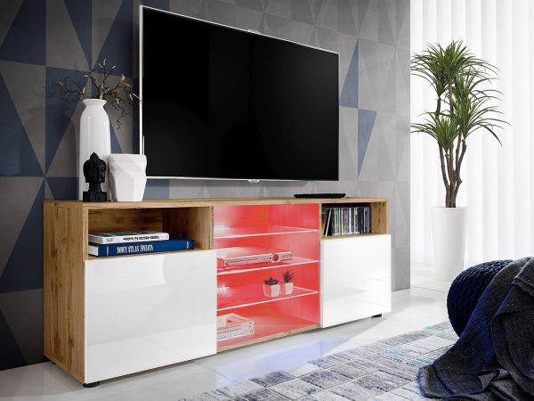 Urbino TV cabinet, white/wotan RGB LED lighting - Image 2