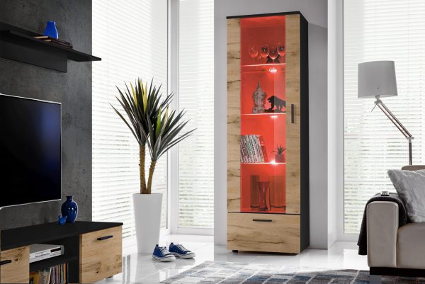 Alessandria Standing Cabinet, Black/Wotan RGB LED Lighting - Image 4