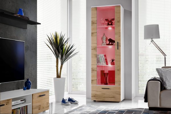 Alessandria Standing Cabinet, White/Wotan RGB LED Lighting - Image 4