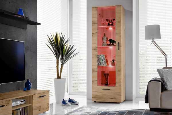 Standing display cabinet Alessandria, Wotan/Wotan RGB LED lighting - Image 4