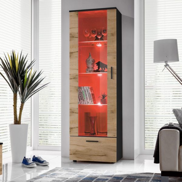 Alessandria Standing Cabinet, Black/Wotan RGB LED Lighting - Image 2