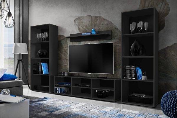 Taranto Grande TV Furniture Set, Black - Image 2