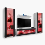 Tivoli Grande TV Furniture Set, Black/White RGB LED Lighting