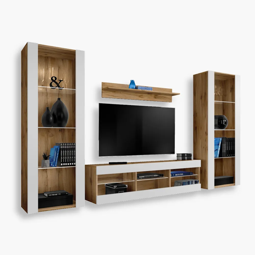 Tivoli-Grande-noLED-Wotan-White-3.webp TV Furniture Set Tivoli Grande, White/Wotan - Image 1