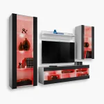 Tivoli Medio TV Furniture Set, Black/White RGB LED Lighting
