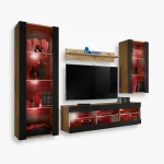 Tivoli Medio TV Furniture Set, Black/Wotan RGB LED Lighting