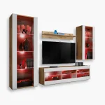 TV Furniture SET Tivoli Medio, White/Wotan RGB LED Lighting