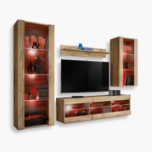 TV Furniture Set Tivoli Medio, Wotan/Wotan RGB LED Lighting