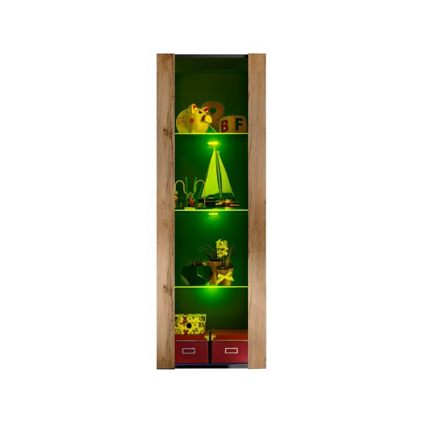 Tivoli Glass-Shelf Cabinet, Wotan/RGB LED Lighting Black - Image 4
