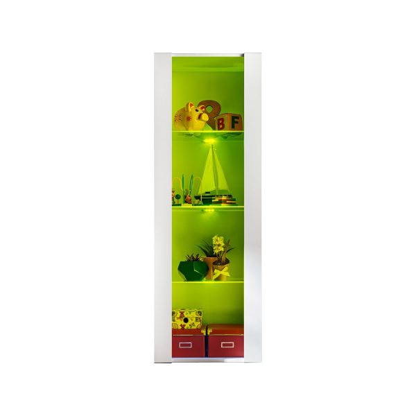 Tivoli Glass‑Shelf Cabinet, White/White RGB LED Lighting - Image 4