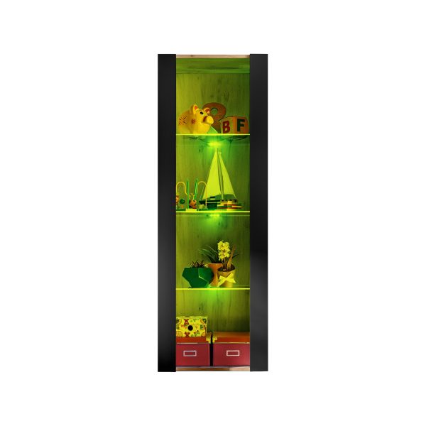 Tivoli Glass‑Shelf Cabinet, Black/Wotan RGB LED Lighting - Image 4