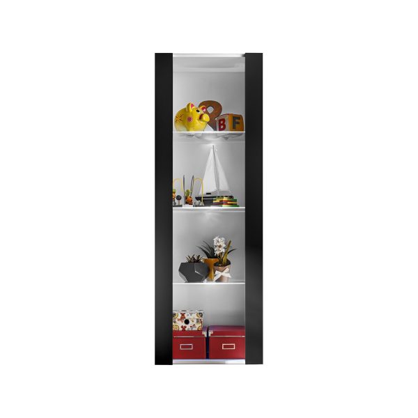 Tivoli Glass‑Shelf Cabinet, Black/White - Image 4