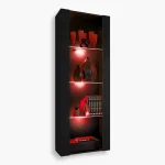 Tivoli Glass-Shelf Cabinet, Black/Black RGB LED Lighting
