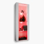 Tivoli Glass‑Shelf Cabinet, White/White RGB LED Lighting