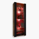 Tivoli Glass‑Shelf Cabinet, Black/Wotan RGB LED Lighting