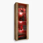 Tivoli Glass‑Shelf Cabinet, Wotan/Wotan RGB LED Lighting