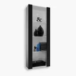 Tivoli Glass‑Shelf Cabinet, Black/White