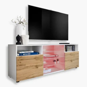 Urbino TV cabinet, Wotan/white RGB LED lighting