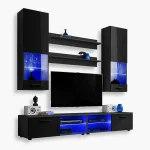 Varallo TV Furniture Set, Black/Black