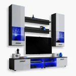 Varallo TV Furniture Set, White/Black