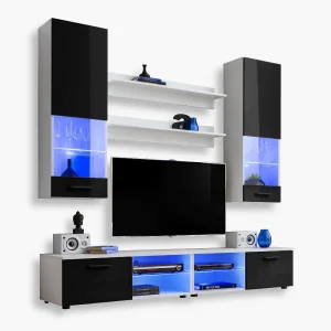 Varallo TV Furniture Set, Black/White