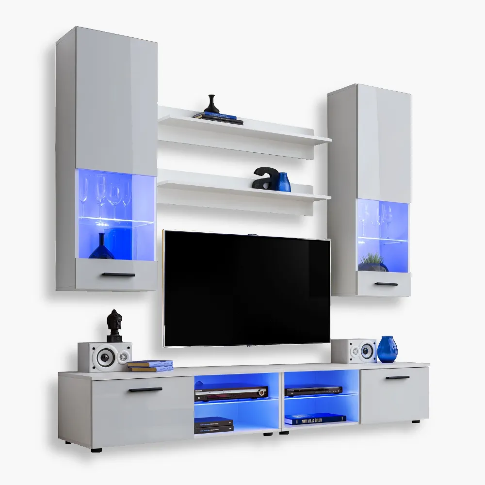 Varallo-Blu-White-White-1-1.webp Varallo TV Furniture Set, White/White LED Lighting Blue - Image 1