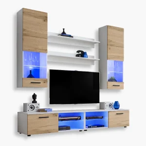 Varallo TV Furniture Set, Wotan/White