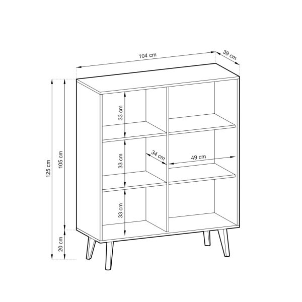 Saskatoon KD104 – chest of drawers, black, oak artisan, width 104 cm, height 125 cm, depth 39 cm - Image 5