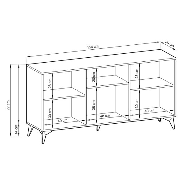 Jasper K154 chest of drawers – width 154 cm, height 77 cm, depth 39 cm - Image 4