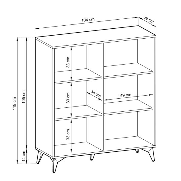 Jasper KD104 – Chest of drawers, evoke oak, black, width 104 cm, height 77 cm, depth 39 cm - Image 2