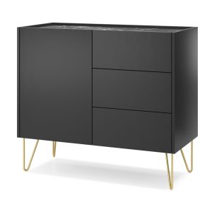 Canmore KSZ97 chest of drawers – black graphite, width 97 cm, height 83 cm, depth 37 cm