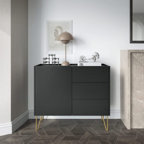 Canmore KSZ97 chest of drawers – black graphite, width 97 cm, height 83 cm, depth 37 cm - Image 3