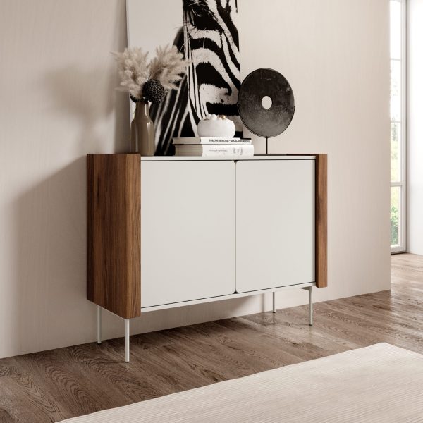 Guelph K105 – two-door chest of drawers, walnut, cashmere, width 105 cm, height 82 cm, depth 39 cm - Image 3