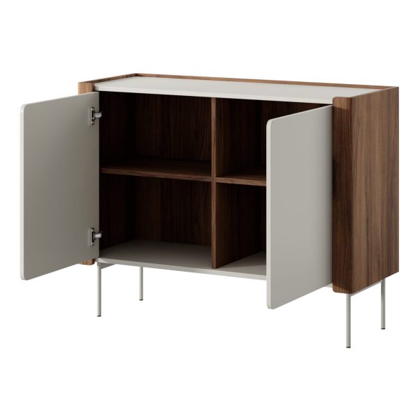 Guelph K105 – two-door chest of drawers, walnut, cashmere, width 105 cm, height 82 cm, depth 39 cm - Image 4