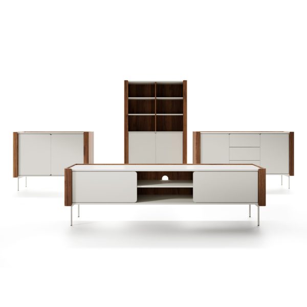 Guelph K105 – two-door chest of drawers, walnut, cashmere, width 105 cm, height 82 cm, depth 39 cm - Image 6
