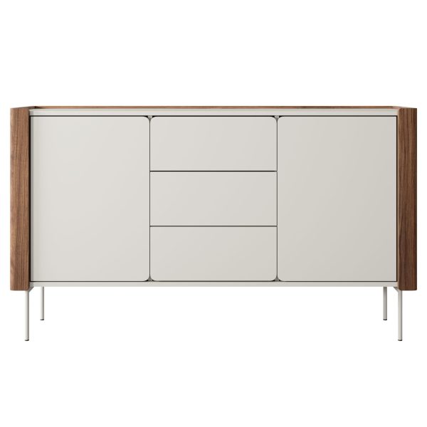 Guelph KSZ141 – chest of drawers, matt black, golden oak, width 141 cm, height 82 cm, depth 39 cm - Image 2