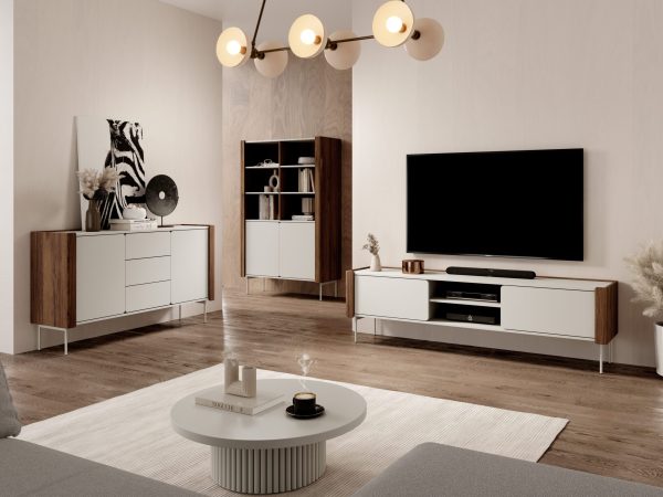 Guelph R105 – bookcase, walnut, cashmere, width 105 cm, height 167 cm, depth 39 cm - Image 9