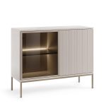 Laval K104 LED – three-door chest of drawers with lighting, cashmere, width 104 cm, height 83 cm, depth 39 cm
