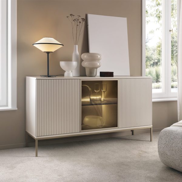 Laval K154 – chest of drawers, cashmere with slats, width 154 cm, height 83 cm, depth 39 cm - Image 3