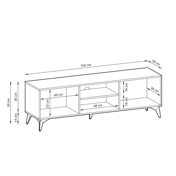 Jasper TV cabinet 154 cm – width 154 cm, height 56 cm, depth 39 cm - Image 4