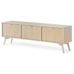 Tofino RTV158 – TV cabinet, sand beige, herringbone skandi, width 158 cm, height 52 cm, depth 38 cm