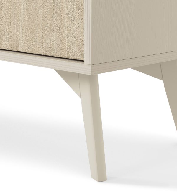 Tofino RTV158 – TV cabinet, sand beige, herringbone skandi, width 158 cm, height 52 cm, depth 38 cm - Image 6