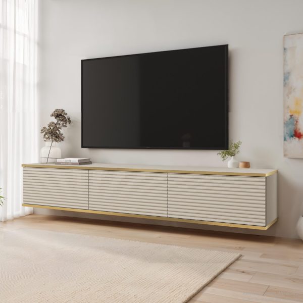 Banff RTV175 MDF – TV cabinet, beige matt, oak artisan, width 175 cm, height 30 cm, depth 32 cm - Image 2